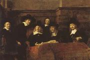REMBRANDT Harmenszoon van Rijn The Syndics of the Amsterdam Clothmakers'Guild (mk08) oil painting
